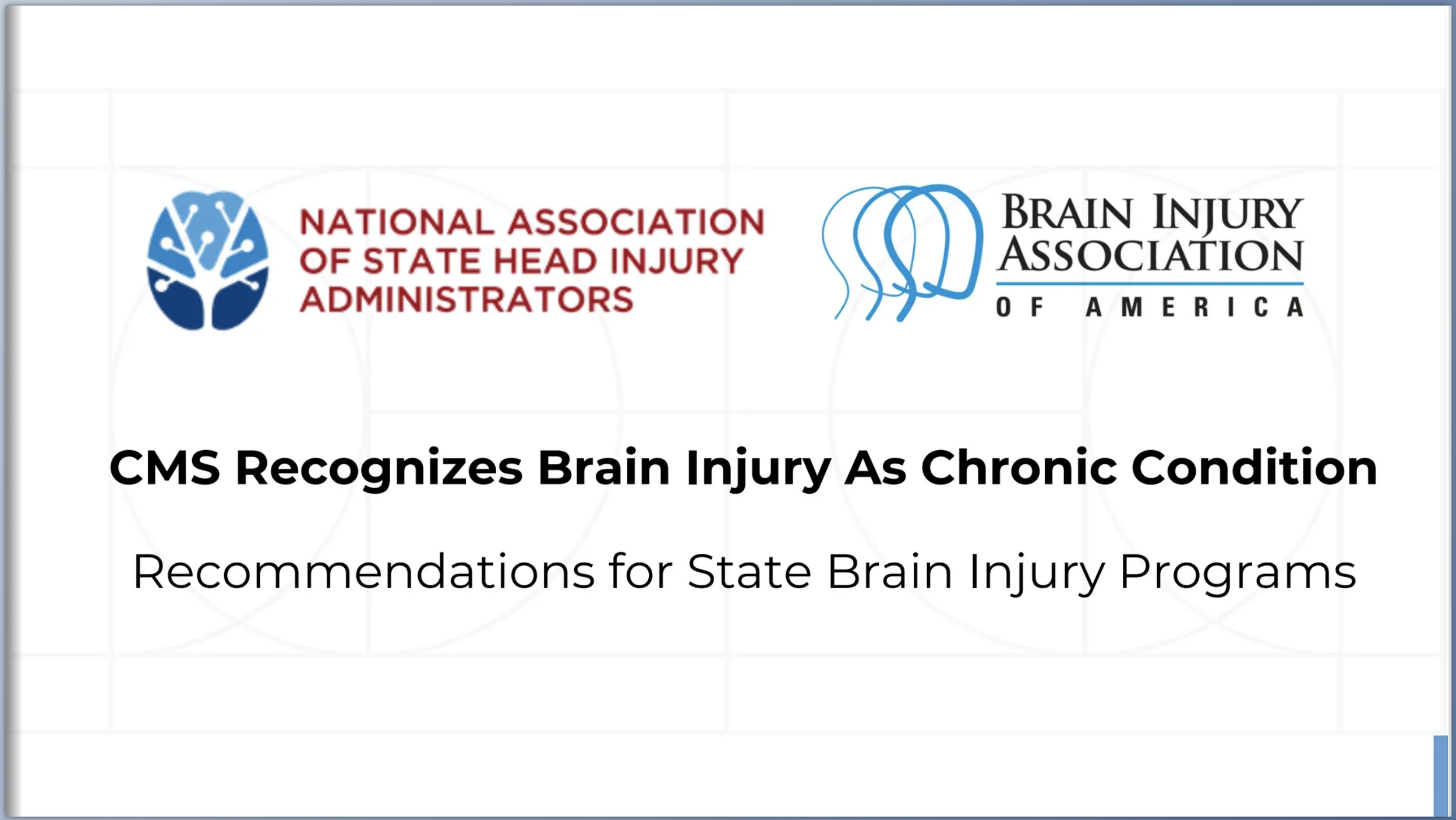 State Considerations - CMS Recognizes Brain Injury As Chronic